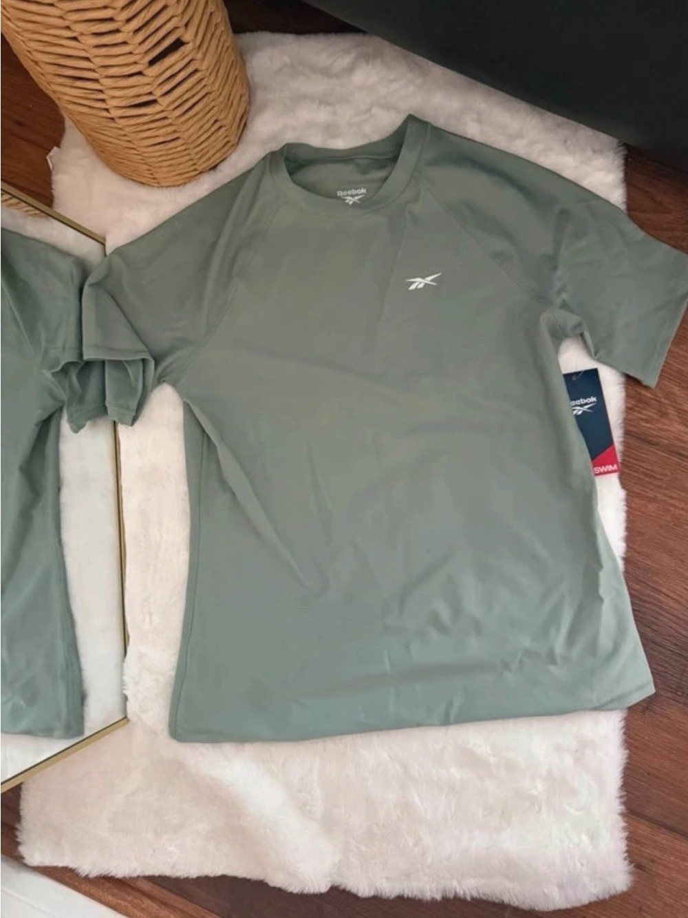 Reebok Men's Olive Green Athletic Tee